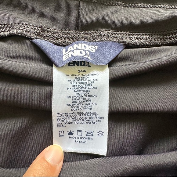 Lands End Womens Swim Shorts w/ Brief Modest 11" Quick Dry Black Plus‎ 24W Beach - Picture 2 of 9